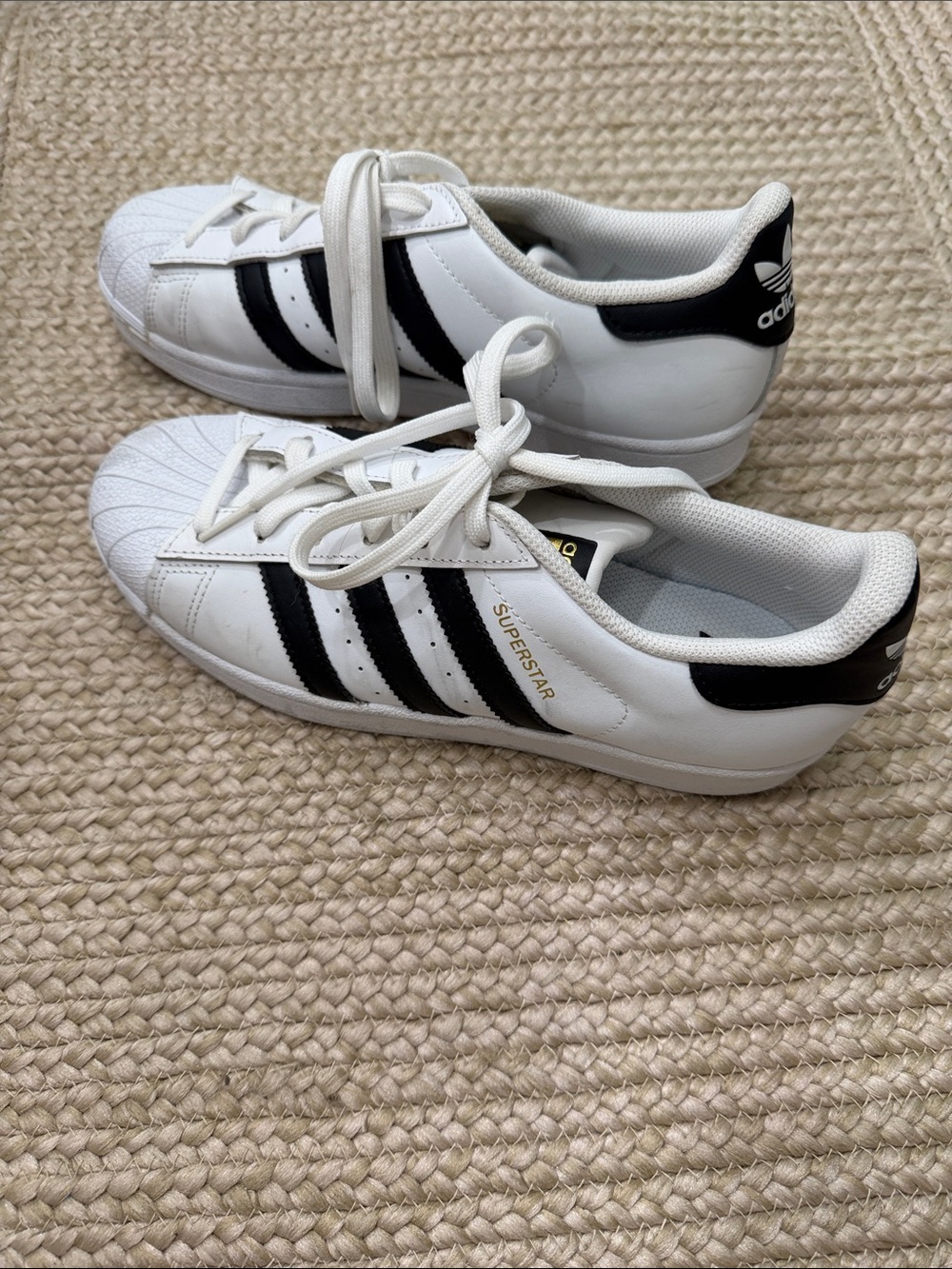 adidas Superstar Sneakers - White with Black Stripes
